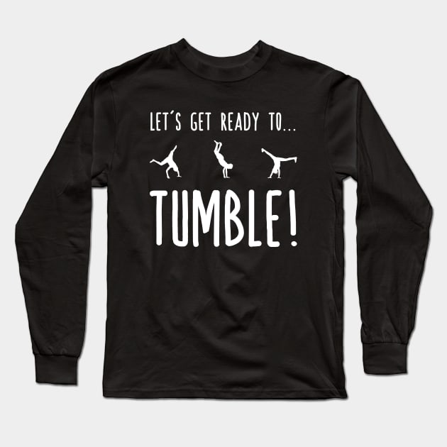 Let's Get Ready To Tumble - Gymnastics Flips Silhouettes Long Sleeve T-Shirt by PozureTees108